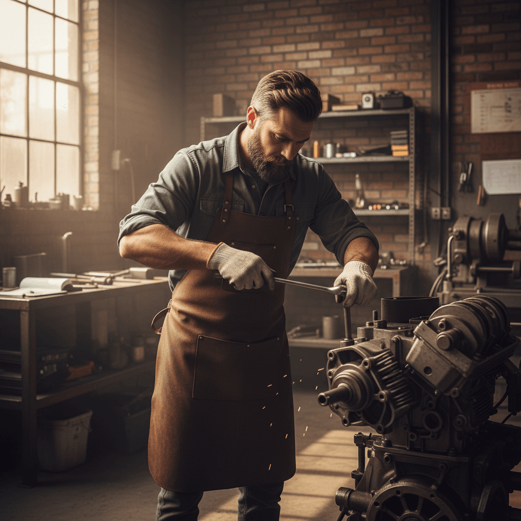 Business owner focused on core work