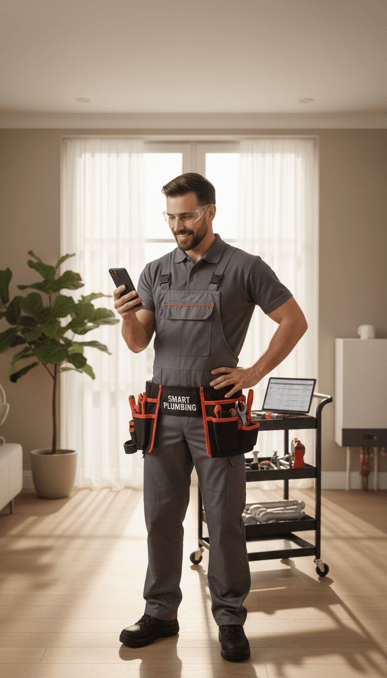 Service business owner reviewing booked appointments on tablet